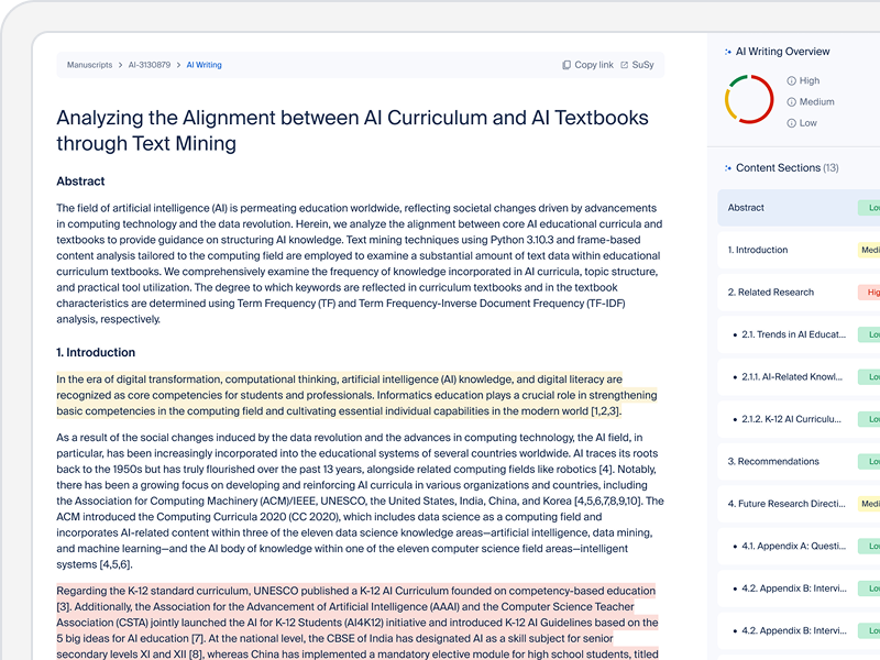 Ethicality AI writing checker